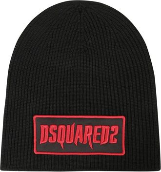 Dsquared2 Accessoires, Heren, Zwart, ONE Size, Wol, Stijlvolle muts voor dames en heren