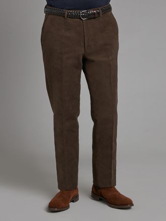 Oliver Brown Moleskin Trousers - Dark Brown