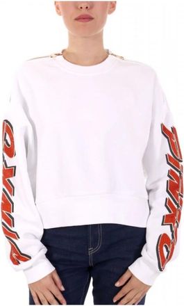 Pinko Nausicaa Sweatshirt - Dames - Sweatshirts - Wit - M - Katoen - Hoodies & sweatvesten