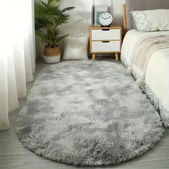 OEM Esta Alfombra Ovalada De Color Gris Claro, Antideslizante Y Resistente A Las Manchas, Es Ideal Para El Vestidor, El Dormitorio O La Mesita De Noche. S