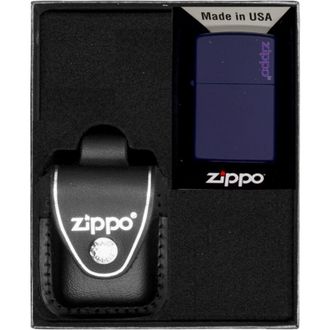 OEM Juego De Encendedores Zippo Con Logotipo Azul Marino Mate, Set De Regalo N.&ordm; 3