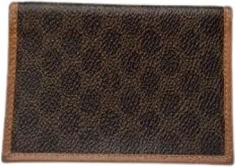 Celine Pre-owned Triomphe Monogram Kaarthouder - Dames - Vintage Accessoires - Bruin - ONE Size - Leer - Vintage