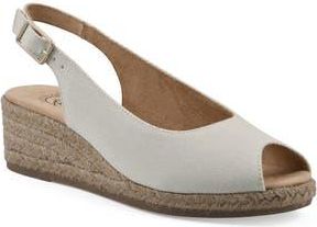 White Mountain Maize Slingback Wedge Sandal in Natural Fabric at Nordstrom Rack, Size 7.5