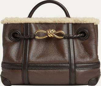 Bottega Veneta Small Andiamo Aviator Shearling Tote Bag