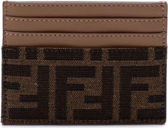 Fendi FF card holder - women - Polyester/Calf Leather - One Size - Brown