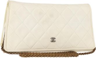 Chanel Full Flap Wallet On Chain Quilted Lambskin Leather Clutche & Pouche Bag (Pre-Owned)