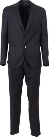 Lardini Single Breasted Suits, male, Blue, Size: L Abito Iconic Drop 7 REG