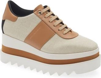 Stella McCartney Sneakelyse Platform Canvas Sneaker in Ecru at Nordstrom, Size 6.5Us