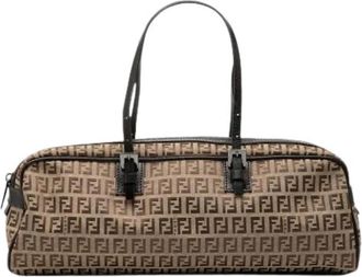 Fendi Pre-owned Vintage Schoudertas - Dames - Vintage Schoudertas - Beige - ONE Size - Leer - Vintage