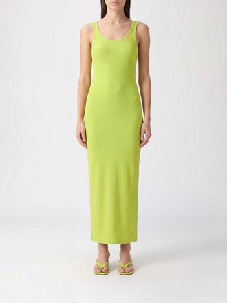 Msgm Abito midi a tubino in viscosa slim fit con scollo a U