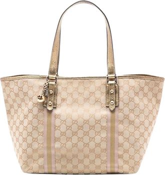 Gucci Pre-owned Tote Bags, female, Brown, Size: ONE SIZE Pre-owned Canvas Tote Bag