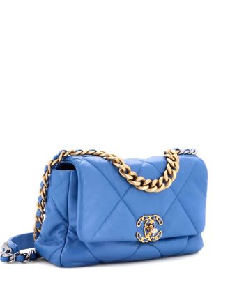 Chanel 19 Flap Bag Quilted Leather Medium crossbody bag - Blue