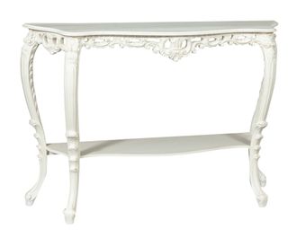 Biscottini International Consola De Madera En Acabado Antiguo Blanco Hecha En Italia