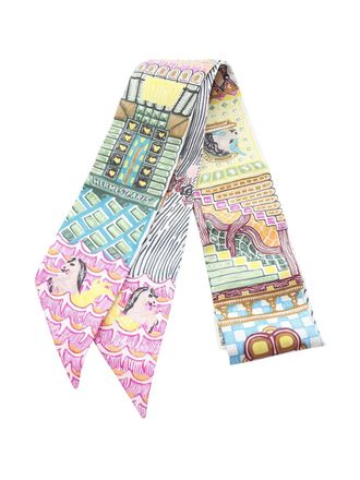 Hermès 20s Quest ribbon silk scarf - women - Silk - One Size - White