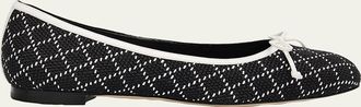 Manolo Blahnik Verallim Raffia Ballerina Flats