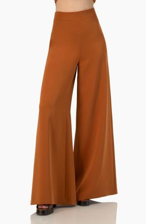 Ivonne Solid Ultra Wide-Leg Pants in Brown at Nordstrom, Size 10