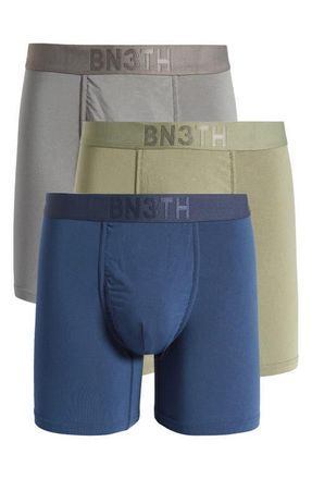 BN3TH Classic Icon Assorted 3-Pack Boxer Briefs in Gargoyle/Pine/Navy 3 Pack at Nordstrom, Size Xx-Large