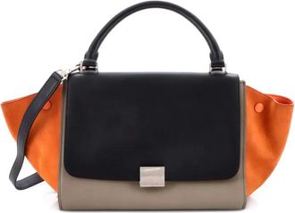 Celine Tricolor Trapeze Bag Leather Small satchel - Zwart