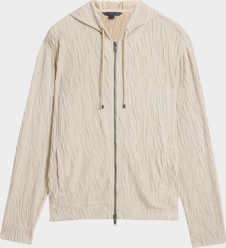 John Varvatos Mens Ihsan Textured Zip Hoodie