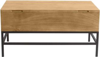 Miliboo Mesa De Centro Elevable Industrial De Madera Maciza De Mango Y Metal Negro L90 Cm Ypster