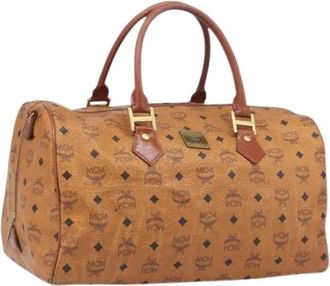 MCM Pre-owned Boston Bag - Dames - Vintage Weekendtas - Bruin - ONE Size - Leer - Vintage