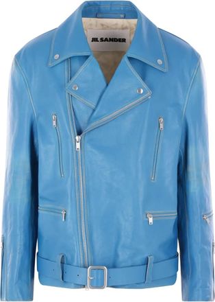 Jil Sander Jack met ceintuur en rits - Blauw