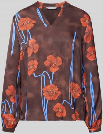 More & More More & More Langarmbluse aus reiner Viskose in Schoko, Größe 34