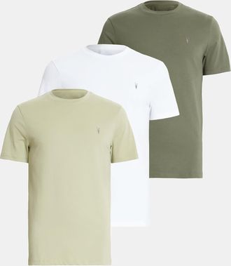 AllSaints Mens Cotton Brace Brushed Cotton T-Shirts 3 Pack, Size: XS