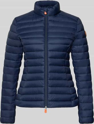 Save The Duck Slim Fit Steppjacke mit gef&uuml;ttertem Stehkragen Modell Carly in Marine, Gr&ouml;&szlig;e XXL