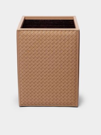 Riviere Woven Leather Bin