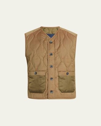 Sease Mens Military-Style Quilted Vest