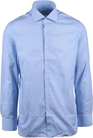 Sonrisa Sky Blue White Cotton Men Shirt