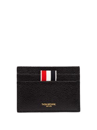 Thom Browne enkele kaarthouder van kiezelleer