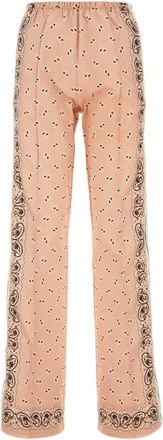 Palm Angels Gedrukte Linnenmix Broek - Dames - Straight fit broeken - Veelkleurig - XS - Linnen - Broeken