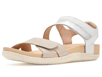 Samuel Hubbard Capri Sandals Womens Dress Sandals Textured Pearl Leather : 6.5 B - Medium