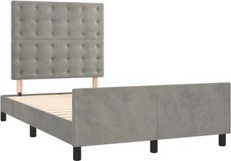 vidaXL Vidaxl - Estructura De Cama Sin Colch&oacute;n Terciopelo Gris Claro 120x190 Cm
