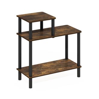 Furinno 3-Tier Rectangular Sofa Side Table, End Table with Open Shelves