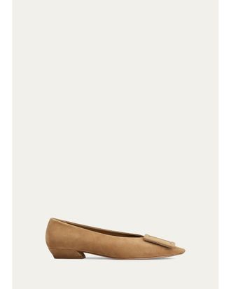 Roger Vivier Belle Vivier 25mm Suede Ballerina Flats