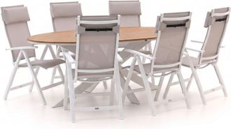 Bellagio la vita attrattiva Bellagio Avenza/Fidenza ovaal 220cm dining tuinset 5-delig verstelbaar