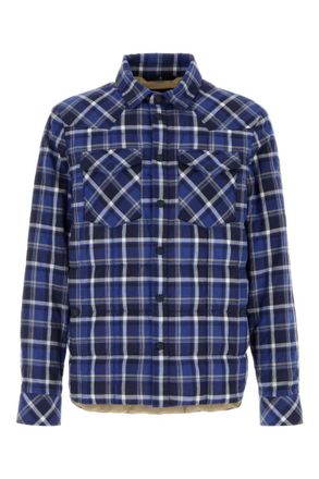 Moncler Blue Plaid Shirt Jacket