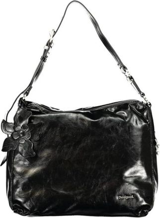 Desigual Bolso de hombro con apliques florales - Bags - Mujer - Negro - ONE SIZE
