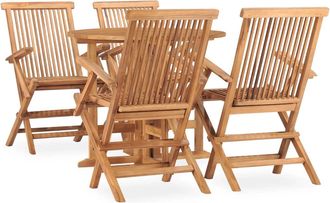 vidaXL Set De Comedor De Jard&iacute;n Plegable 5 Pzas Madera Maciza De Teca Vidaxl