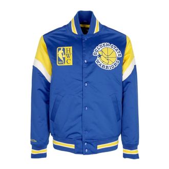Mitchell & Ness NBA Bomberjack Golden State Warriors - Heren - Bomber jackets - Blauw - S - Polyester - Jassen