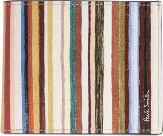 Paul Smith Portacarte in pelle a righe - Toni neutri