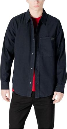 Calvin Klein Jeans Heren, Overhemden, Zwart, Maat: XS Katoen