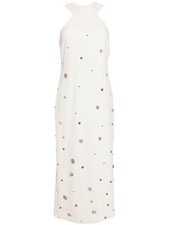 Elie Saab stud-embellished midi dress - White