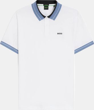 HUGO BOSS Mens PL_Member Short Sleeve Polo Shirt in White Cotton - Size X-Large