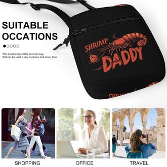 Generic Shrimp Daddy Crossbody Bag Adjustable Satchel Cute Shoulder Bag Lightweight Sling Bags