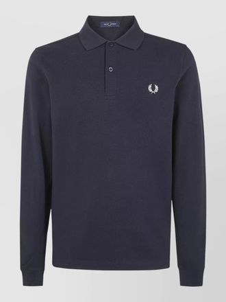 Fred Perry long sleeve polo collar logo shirt