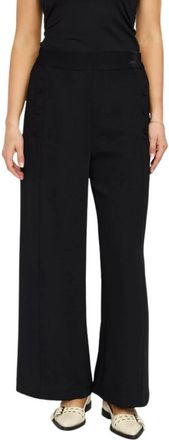 2-Biz Elegant Wide Leg Black Broeken - Dames - Wijde Broeken - Zwart - L - Polyester - Broeken